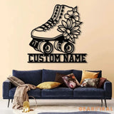 Custom Metal Roller Skate Sign with LED Lights – Personalized Roller Skating Name Sign – Roller Skating Home Decor –