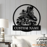 Custom Metal Roller Skate Sign with LED Lights – Personalized Roller Skating Name Sign – Roller Skating Home Decor –