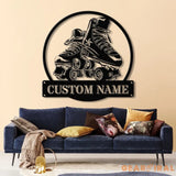 Custom Metal Roller Skate Sign with LED Lights – Personalized Roller Skating Name Sign – Roller Skating Home Decor –