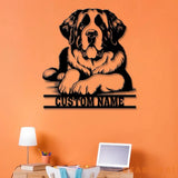 Custom Metal Saint Bernard Sign with Led Light Saint Bernard Name Gift Gift For Dog Lover Dog Monogram Metal Sign Dog