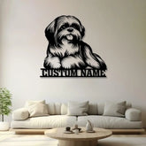 Custom Metal Shih Tzu Sign with Led Light Shih Tzu Family Name Gift Gift For Dog Lover Dog Monogram Metal Sign Dog Mom