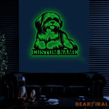 Custom Metal Shih Tzu Sign with Led Light Shih Tzu Family Name Gift Gift For Dog Lover Dog Monogram Metal Sign Dog Mom