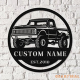 Custom Metal Truck Driver Metal Wall Art LED Light Personalized Trucker Name Personalized Man Cave Named Wall Art Decor