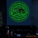 Custom Metal Truck Garage Signs with Led Light Man Cave Named Wall Art Deco Metal Garage Wall Art Dad’s Gift for