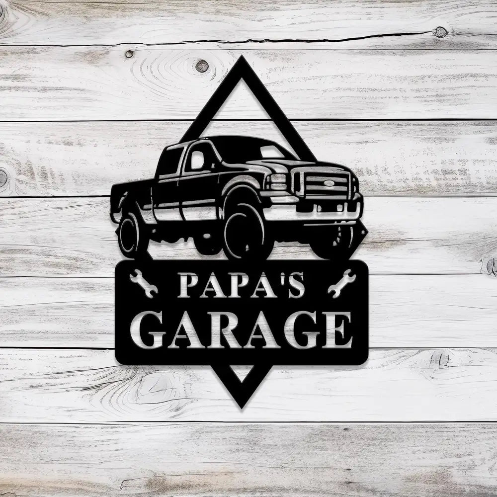 Custom Metal Truck Garage Signs with Led Light Man Cave Named Wall Art Deco Metal Garage Wall Art Dad’s Gift for