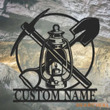 Custom Miner Name Sign Home Decor LED Light Personalized Coal Mining Metal Wall Art Mine Man Cave Decoration Birthday
