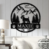 Custom Miniature Schnauzer Metal Sign Dog Name Sign Schnauzer Wall Decor Dog Lovers Wall Art Pet Lover Gift Dog Mom