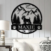 Custom Miniature Schnauzer Metal Sign Dog Name Sign Schnauzer Wall Decor Dog Lovers Wall Art Pet Lover Gift Dog Mom