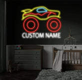 Custom Monster Truck Neon Sign Trucker Name Neon Sign Personalized Truck Neon Sign Handmade LED Light Kids Room Decor