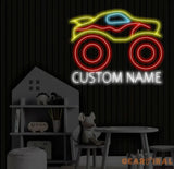 Custom Monster Truck Neon Sign Trucker Name Neon Sign Personalized Truck Neon Sign Handmade LED Light Kids Room Decor
