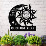 Custom Moon Sun Metal LED Sign Personalized Family Name Led Metal Sign Outdoor Door Decor Address Wall Art Perfect Gift