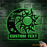Custom Moon Sun Metal LED Sign Personalized Family Name Led Metal Sign Outdoor Door Decor Address Wall Art Perfect Gift