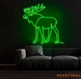 Custom Moose Neon Sign Personalized Animal LED Wall Art Rustic Cabin Neon Light Unique Home Decor Hunting Lodge Gift