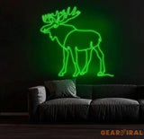 Custom Moose Neon Sign Personalized Animal LED Wall Art Rustic Cabin Neon Light Unique Home Decor Hunting Lodge Gift