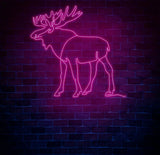 Custom Moose Neon Sign Personalized Animal LED Wall Art Rustic Cabin Neon Light Unique Home Decor Hunting Lodge Gift