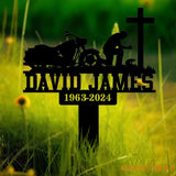 Custom Moto Rider Kneeling Memorial Plaque Stake Memorial Gifts for Loss of Brother Memorial Sign In Loving Memory Loss