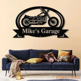 Custom Motorcycle Garage Metal Sign Personalized Biker Name Wall Art Rustic Garage Decor Motorcycle Shop Sign Custom