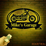 Custom Motorcycle Garage Metal Sign Personalized Biker Name Wall Art Rustic Garage Decor Motorcycle Shop Sign Custom