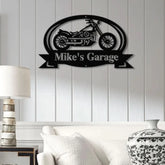 Custom Motorcycle Garage Metal Sign Personalized Biker Name Wall Art Rustic Garage Decor Motorcycle Shop Sign Custom