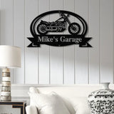 Custom Motorcycle Garage Metal Sign Personalized Biker Name Wall Art Rustic Garage Decor Motorcycle Shop Sign Custom