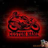 Custom Motorcycle Racing Led - Custom Name Metal Sign - Gift for Biker - Motorcycle Gift Sign | GearViral
