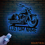Custom Motorcycle Sign with LED Lights - Motorbike Metal Wall Art - Personalized Biker Name Sign - Housewarming &