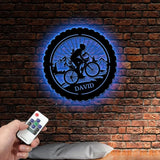 Custom Mountain Bike Metal Sign,Mountain Bicycle Biking Metal Wall Art,Personalized Biker Name Sign,Biker Home Garage