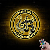 Custom Music Room Sign with Led Light - Guitar Piano Musical Instruments - Music Note Wall Decor Music Lover - Music