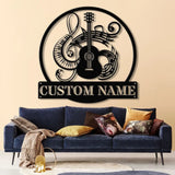 Custom Music Room Sign with LED Light Music Studio Wall Decor Musician Gift Guitar & Piano Instrument Art Sign for