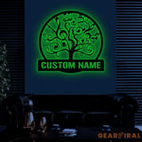 Custom Music Tree Metal Sign Musical Notes Wall Art Personalized Music Lover Name Sign Music Notes Wall Decor Musician