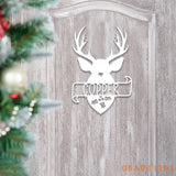 Custom Name Antlers Hanging Wall Art Holiday Metal Sign Christmas Decor Christmas Decorations Holiday Decor Christmas