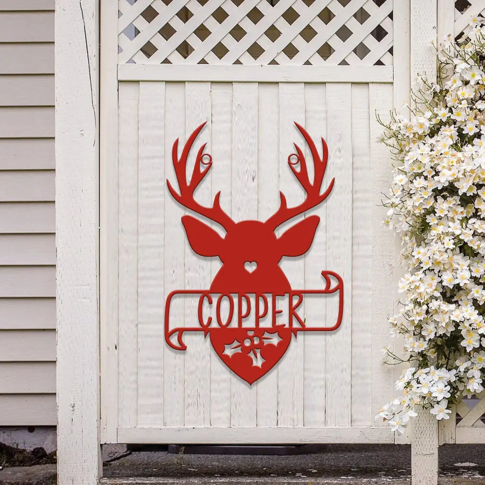 Custom Name Antlers Hanging Wall Art Holiday Metal Sign Christmas Decor Christmas Decorations Holiday Decor Christmas