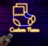 Custom Name Baby Socks Neon Sign Kid Room Neon Sign Bedroom Decor Kid Room Decor Baby Girl Sign Led Light Baby Shower