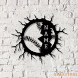 Custom Name Baseball Metal Wall Art Led light Softball Player Name Sign Baseball Name Sign Baseball Lover - Gearviral