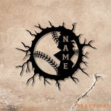 Custom Name Baseball Metal Wall Art Led light Softball Player Name Sign Baseball Name Sign Baseball Lover - Gearviral