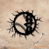 Custom Name Baseball Metal Wall Art Led light Softball Player Name Sign Baseball Name Sign Baseball Lover - Gearviral