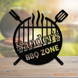 Custom Name BBQ Zone Sign LED Light Personalized Bar & Grill Sign Bar Signs BBQ Signs Outdoor Kitchen Metal Signs Patio