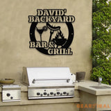 Custom Name BBQ Zone Sign LED Light Personalized Bar & Grill Sign Bar Signs BBQ Signs Outdoor Kitchen Metal Signs Patio