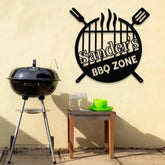 Custom Name BBQ Zone Sign LED Light Personalized Bar & Grill Sign Bar Signs BBQ Signs Outdoor Kitchen Metal Signs Patio