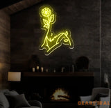 Custom Name Body Rose Art Neon Sign Girl Body Aesthetic Neon Sign Bedroom Neon Sign Custom Neon Light Sign Neon Bar Sign