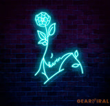 Custom Name Body Rose Art Neon Sign Girl Body Aesthetic Neon Sign Bedroom Neon Sign Custom Neon Light Sign Neon Bar Sign