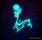 Custom Name Body Rose Art Neon Sign Girl Body Aesthetic Neon Sign Bedroom Neon Sign Custom Neon Light Sign Neon Bar Sign