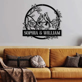 Custom Name Cardinals Wedding Decor Personalized Wedding Gifts Custom Wedding Signs Bird Wall Decor Bridal Shower Sign