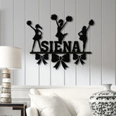 Custom Name Cheerleader Wall Art with Led Lights Cheerleader Name Metal Sign Cheerleader Wall Art Cheer Team Gift Girls