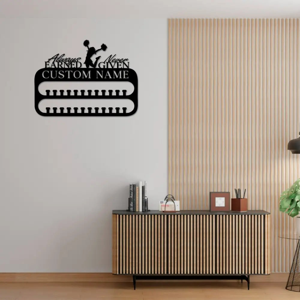 Custom Name Cheerleading Medal Hanger with Led Light Custom Rungs for Medals Ribbons Medal Hanger Medal Display