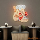 Custom Name Chef Pig With Evil Smile Artwork Led Neon Sign Light
