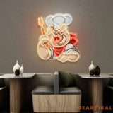 Custom Name Chef Pig With Evil Smile Artwork Led Neon Sign Light