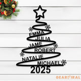 Custom Name Christmas Tree Metal Sign Christmas Tree Family Personalized Family Name Christmas Tree Christmas