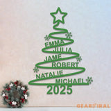 Custom Name Christmas Tree Metal Sign Christmas Tree Family Personalized Family Name Christmas Tree Christmas