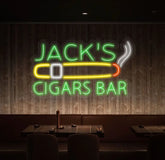 Custom Name Cigars Bar Lounge Neon Sign Personalized Cigar Smoking Whiskey Bar LED Sign For Man Cave Bar Pub Decor